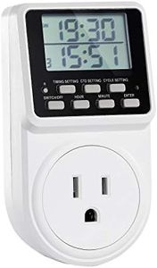 Techbee Digital Infinite Repeat Cycle Intermittent Timer Plug for Electrical Outlet, 24 Hour Programmable Indoor Timed Power Switch with Countdown Delay On and Off (120V, 15A), 1 pack