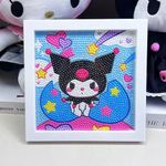 PATPAT® DIY Diamond Painting Art Kit for Kids 6.7 inches Cute Kuromi Diamond Painting Art with Wooden Frame DIY Diamond Painting Art Desk Decoration Art Craft Gift for Kids