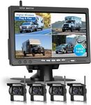 Wireless Reversing Camera Kit, Hodozzy Backup Camera with 7 Inch 1080P IPS Monitor 4 Cameras, Support DIY Parking Line BSD Image Flip IR Night Vision Waterproof Rear View Camera