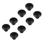 JUSTMAE 8 PCS Cabinet Knobs, Stainless Steel Round Drawer Knobs Single Hole Cupboard Small Sliding Door Drawer Handles with Screws for Kitchen Wardrobes Bathroom Home Decorating - 30mm (Black)