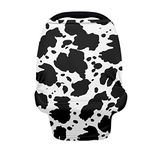 ZFRXIGN Cow Print Car Seat Cover for Baby Girls Boys Carrier Stretchy Carseat Cover Multiuse Nursing Covers Black and White,Shopping Cart/High Chair/Stroller Covers Animal Striped Western