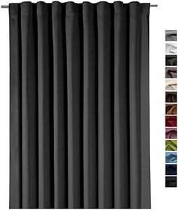 Tenda XXL decorativa oscurante termica, 245 cm di altezza x 275 cm di larghezza, per isolamento dal freddo e dal caldo. Disimballare, appendere e il gioco è fatto Tenda tipo 139., Tessuto, Black, HxB 245x275 cm