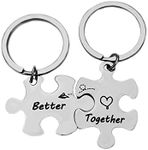 Couples Gifts Keychains for Boyfriend and Girlfriend Better Together Key Chain for Husband and Wife Puzzle Keychain Set for Couples Anniversary Birthday Gift Keyring