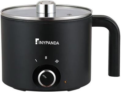 1.8 Liter Ramen Pot, Dual Power Mini Portable Multi-Functional Lazy Pot for Pasta, Noodles, Eggs, Soups, Non-Stick with Anti-Boiling Function for Dorms and Offices