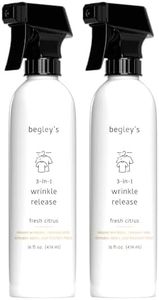 Begley's 3-in-1 Wrinkle Remover, Quick Fix Wrinkle Release, Static Cling Remover, Odor Eliminator and Fabric Refresher Spray - USDA Certified Biobased - Citrus, 16 oz, 2 Pack