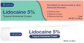 WELMATE 5% Lidocaine Numbing Cream Maximum Strength, Topical Anesthetic, Aches, Back Pain, Itching, Soreness, Burning, & Bruises, Unscented, Child Resistant Packaging 2 Oz (60 g)