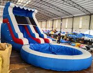 24FT Commercial Grade Inflatable Water Slides for Kids Adults, Solid PVC Heavy Duty Big Backyard Waterslide W/Airtight Splash Water Pool, Ocean Outdoor Slide Park, 1100w Blower, 24x13x12ft