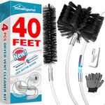 Sealegend 40 Feet Dryer Vent Cleaning Brush, Flexible Lint Brush with Drill Attachment, Upgraded Quick Snap Rods Extends Up to 40 Feet for Faster Cleaning