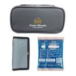 Outer Woods Insulin Cooling Travel Pouch for Diabetics with Two Ice Gel Packs (Grey) - Keep Insulin Safe and Cool for 6 to 8 Hours