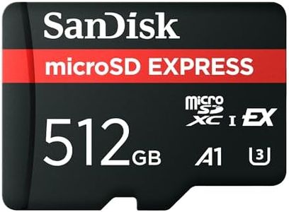 SanDisk 512GB microSD Express microSD Card - Up to 880MB/s Read, Up to 650MB/s Write, 220MB/s Sustained Write, U3, C10 - SDSQXFN-512G-GN4NN