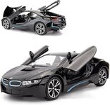 Mr. Variya 1:24 Scale I8 Diecast Model Car - Zinc Alloy Pull Back Toy with Sound & Light, for Boys, Girls, and Kids - Black