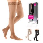 Medi Sheer & Soft Open Toe Thigh Highs w/ Lace Band - 20-30 mmHg Natural II 395-II-NATURAL