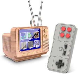 EASEGMER Handheld Games - GV300S 168 Classic Retro Video Game with 3.0 Inch Screen Electronic Mini TV Style Support Connecting TV and Two Players (Wood)