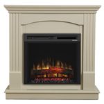 Dimplex Chadwick Optiflame Electric Fire Suite, Cream Stone Effect Fully Assembled Fireplace with LED Flame Effect, Variable Flame Height, Log Style Fuel Bed, 1.5kW Fan Heater and Remote Control