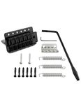 Metallor 6 String Guitar Tremolo Bridge with Whammy Bar for Fender Strat Squier Style Electric Guitar Black.