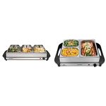 Proctor Silex Buffet Server/Warming Tray + Chefman Electric Buffet Server with Warming Trays (14" x 14" Surface)