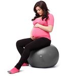 ROMIX Pregnancy Ball, 55cm 65cm 75cm Anti-burst Extra Thick Exercise Ball with Pump, Fitness Swiss Gym Yoga Ball for Labour Stability Pilates Balance Birthing Ball Workout Physical Therapy Home Office