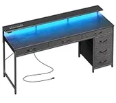 Huuger Gaming Desk with 6 Drawers, 