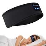 Sleep Headphone Headband,Wireless 5.0 Bluetooth Eye Mask Sleep Headphones, Ultra-thin Stereo Speaker, Super Stretchy Soft for Sleeping, Running, Travel, Meditating (black)