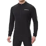 Spotti Men's Cycling Bike Jersey Long Sleeve with 3 Rear Pockets - Moisture Wicking, Breathable, Quick Dry Biking Shirt Black
