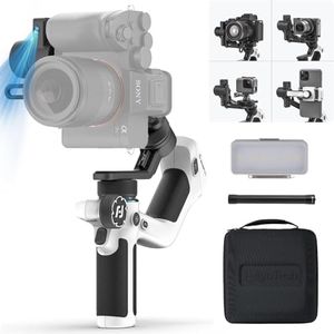 FeiyuTech Official SCORP Mini 2 Kit Gimbal,3-Axis Camera Stabilizer with AI Tracker Fill Light,1,3IN Touch Sreen, for Mirrorless/Action Camera,Smartphone,with Carrying Case,Extension Rod,White