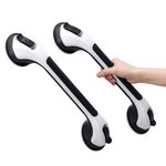 TAILI Shower Grab Bar 2 Pack Suction Grab Bars for Bathtubs and Showers, Heavy Duty Shower Handle Removable Shower Handrails for Seniors and Elderly, Bathroom Safety Grip No Drilling Waterproof, Black