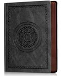 Leather Vintage Journal Notebook,300 Pages Softcover Leather Lined Journal Notebook for Women Men,300 Pages Notebook for Travel,Business,Work,Office,School Note Taking,5.7'' X 8.3''(black)