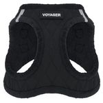 Voyager Step-in Plush Dog Harness – Soft Plush, Step in Vest Harness for Small and Medium Dogs by Best Pet Supplies - Black Plush, S (Chest: 14.5-16")