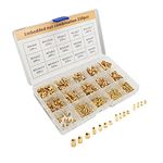 AJOYIB 330 Pcs Heat Inserts Brass Threaded Insert Nuts M2 M3 M4 M5 Female Thread Knurled Nut Inserts Embedment Nut for 3D Printing Part