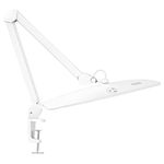 Neatfi Elite HD XL Desk Lamp – 1,600 Lumens, 22” Wide Head, 6500K Daylight | Non-Polar Dimming, Adjustable | Office, Study & Home Workspace (Non-CCT with Clamp, White, 22 inches)