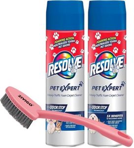 2 Resolves Stains, Pet Expert, Carpet Foam Cleaner, High Traffic Pet Odor Eliminator, 22 Fl Oz. (Pack of 2) Bundle With Zvigo-Carpet Stian Remover Brush.