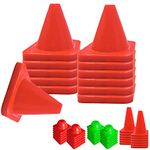 Versatyle Pack of 12 Heavy Duty 6 Inch Agility Training Cones for Soccer, Football & Sports Drills, Orange Flexible Heavy Duty Safety Cones, Versatile for Motor Vehicle & Traffic Training