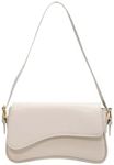 Verdusa Women's Leather Shoulder Bag Clutch Purses Trendy Hobo Crossbody Handbags Y2K Saddle Flap Underarm Shoulder Purse Beige One-Size