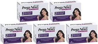 Prega news Value Pack Kit,One Step Pregnancy Test Kit, Easy to Use, Accurate Result in Just 3 Minutes,2 Gloves + 2 Urine Containers + 2 Pregnancy Test Kits x Pack of 5