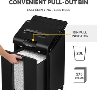 Fellowes AutoMax 100M Paper Shredder – 100-Sheet Auto Feed, P4 Security, 23L Bin, Black