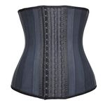 Aecibzo Women's Underbust Latex 25 Steel Boned Waist Trainer Cincher Corset Body Shaper (XXL/Fit Waist 31.5"-33.5", Black)