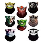 WYSUMMER 8PCS Scarves Bandanas Skull Face Tube Black Headband, Motorcycle Multi Function Headwear Hat Scarf Ski Mask for Dust Outdoors Sports (Skull 1)