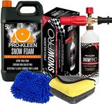 Pro-Kleen Orange Snow Foam 5L pH neutral Shampoo + Snow Foam Lance For Use With Karcher K Series K2, K3, K4, K5, K6 and K7 and Microfibre Wash Pad Mitt and Microfibre Cloths