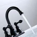 Derengge F-4501-MT-C Two Handle Bathroom Sink Faucet with Pop up Drain, Matte Black