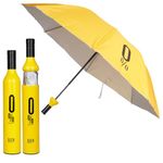 HACER Mini Wine Bottle Umbrella Portable Folding UV Proof Compact Lightweight Travel Umbrellas for Women Men Kids (Pack of 1, Random Color)