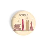 dhcrafts Fridge Magnet Brown Color Seattle Glossy Finish Design Pack of 1