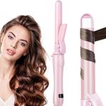 XINYUNXIN Curling Iron with Long Wand, Rotating Automatic Curling Iron, 13-Speed Temperature Adjustable, 30 Seconds Instant Heating, 1H Automatic Shut-Off, Anti-Scald, 110-240V Dual Voltage (B)