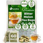 Lavendium, Premium 60 Bitter Melon Fruit Tea Bags, 100% Natural & Pure from Bitter Melon Fruits. Loose Fruit Bitter Melon Herbal Tea. Bitter Melon Fruit Tea. Made with Natural Material Tea Bags. No Sugar, No Caffeine, No Gluten, Vegan.