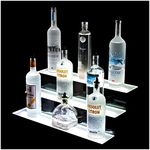 Bar Accessories for Home Pub: Three Tier LED RGB Colour Changing Whiskey Shelf Alcohol Bottle Display Stand Shelves for Displaying Spirits, Liquor, Beer, Wine, Cider and More - Includes Remote Control