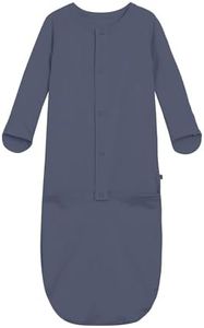 BambooBud Baby Nightgowns Sleeper Gown Newborn Long Sleeve Pajama Gowns Unisex Viscose from Bamboo Sleepwear, Bluish Grey, NewBorn