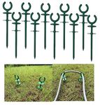 WIBBLESOX 10 Pcs Green Garden Hose Guide Stakes holiday lights Holder Light Duty High Toughness Plastic Nails Tools For Garden Yard Plant Protection