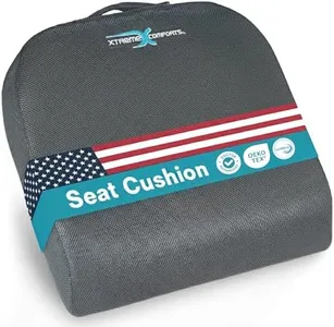 Xtreme Comforts Seat Cushion, Office Chair Cushions - Pack of 1 Padded Foam Cushion w/Handle for Desk, Wheelchair & Car Use - Back Support Pillow for Chair ﻿- Travel Bag Included (Dark Grey)