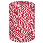 Vivifying Red and White Bakers Twine, 656 Feet Cotton String for DIY Crafts, Gift Wrapping