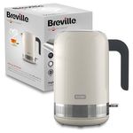 Breville High Gloss Electric Kettle | 1.7L | 3kW Fast Boil | Cream & Stainless Steel [VKT153]