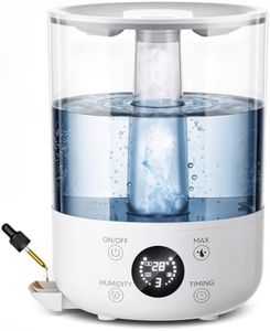 STORM HERO Air Humidifier for Bedroom - 4L Top Fill Humidifiers Cool Mist with 360° Nozzles, Auto Shut Off Humidify for Large Room, Plants, Baby Nursery, Indoor, Night Light, Easy to Clean